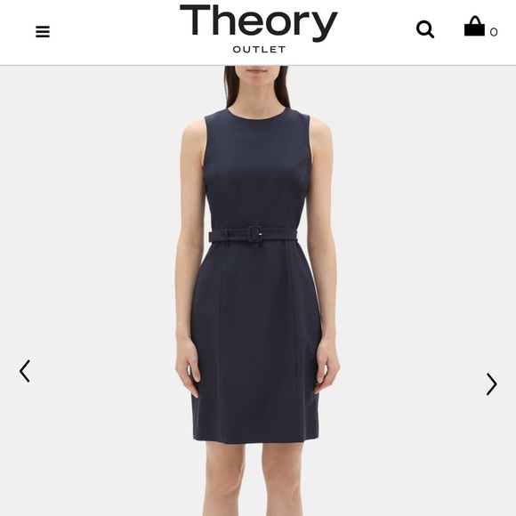 Theory Belted Dress In Sevona Stretch Wool - Picture 3 of 10